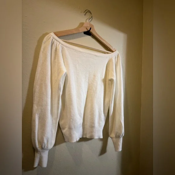 SHEIN Off-Shoulder Cream Sweater - Picture 3 of 4
